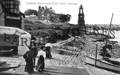 Swanage, Lifeboat Station and Clock Tower c1900