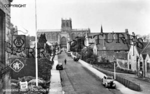 Sherborne, Abbey from Digby Road c1945