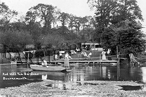 Moordown, Redhill Tea Gardens on the river Stour c1910