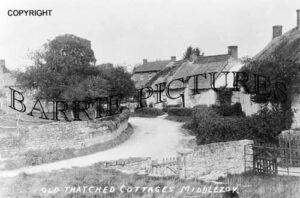 Middlezoy, Old Thatched Cottages c1900