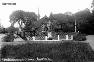 Ampfield, War Memorial and School c1925