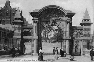 Portsmouth, Entrance Gate to Royal Naval Barracks c1900